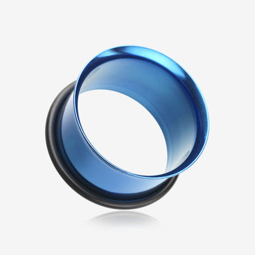 A Pair of Colorline Single Flared Ear Gauge Tunnel Plug-Blue